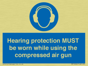 Hearing protection MUST be worn while using the compressed air gun